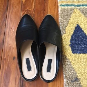 Forever 21 all black leather loafers